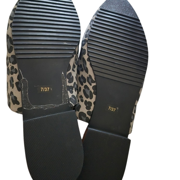 Mark Jenkins Leather Leopard Print Slide Mules 37/7 - Picture 4 of 6